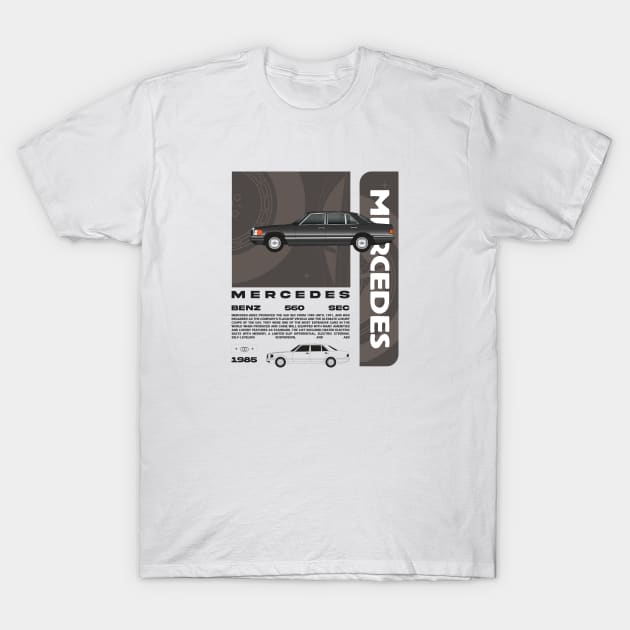 1985 Mercedes 560 SEC T-Shirt by kindacoolbutnotreally